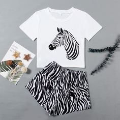 Животный милый Пижама Shein