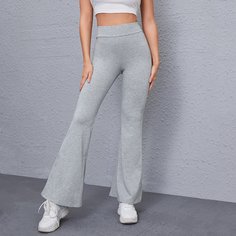 Однотонные брюки-клеш Shein