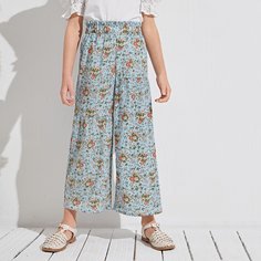 Присборенная талия Цветочный Бохо Брюки для девочек Shein