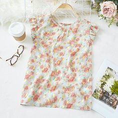 с оборками Цветочный Бохо Блузы Shein