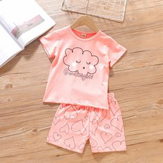 Мультяшный принт милый Домашняя одежда для девочек Shein