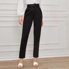 Однотонные брюки с поясом Shein