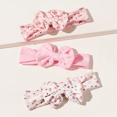 Детская повязка на голову с цветочным узлом и бантом 3шт Shein