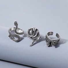 3шт мужское кольцо в форме змеевика Shein