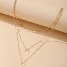 Многослойное ожерелье с бабочкой Shein