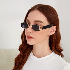 Солнцезащитные очки в металлической оправе Shein