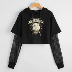 2 в 1 свитшот на кулиске с оригинальным принтом Shein