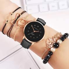 1шт стрелочные наручные часы и 5шт браслет Shein