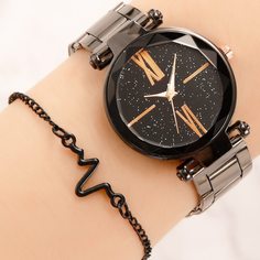 Наручные часы с круглым циферблатом и 1шт браслет Shein