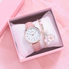 1шт круглые стрелочные кварцевые наручные часы и 1шт браслет Shein