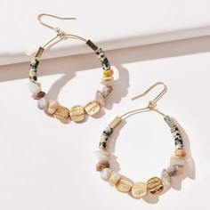 Серьги-подвески с камнем Shein