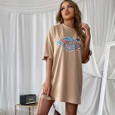 Графический Повседневный Футболки Shein