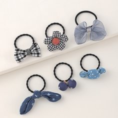 Резинка для волос с цветком для девочек 6шт Shein