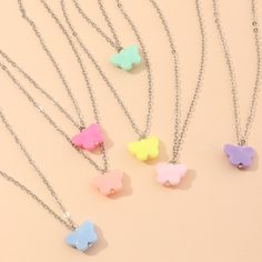 7шт ожерелье с бабочкой для девочек Shein