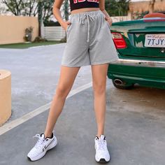 Карман Одноцветный Повседневный Шорты Shein