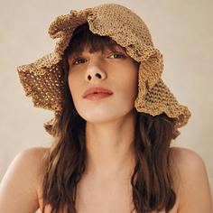 Однотонная соломенная шляпа Shein