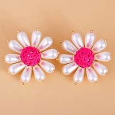 Серьги в форме цветка с искусственным жемчугом Shein