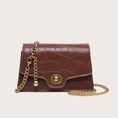На цепочке Крокодил Элегантный Сумка через плечо Shein