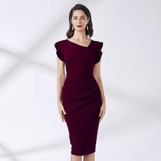 на молнии Одноцветный Элегантный Платья Shein