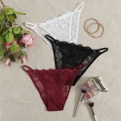 Одноцветный Бесшовные трусы Shein