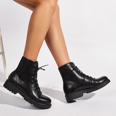 Минималистские ботинки на шнурках Shein