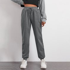 Однотонные спортивные брюки на кулиске Shein