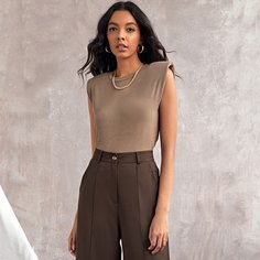 Топ с подплечниками Shein