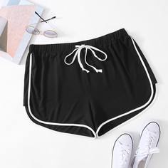 Контрастная отделка Спортивный Шорты размер плюс Shein