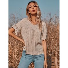 с оборками цветочный Бохо Блузы Shein