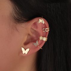 5шт серьги с бабочкой Shein