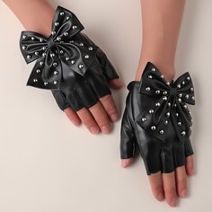 Перчатки из искусственной кожи с бантом Shein