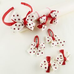 7шт аксессуары для волос с бантом для девочек Shein