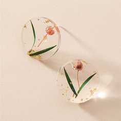 Круглые серьги-гвоздики с цветком Shein