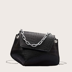 Сумка-сэтчел на цепочке с крокодиловым узором Shein