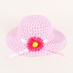 Соломенная шляпа с цветком для девочек Shein