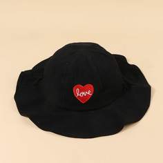 Шляпа с вышивкой сердечка для девочек Shein