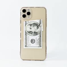 Прозрачный чехол для iPhone с узором доллара Shein
