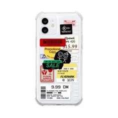 Прозрачный чехол для iPhone с узором бирки Shein