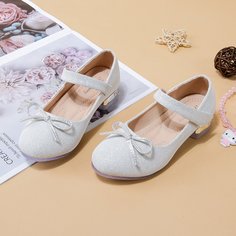 Балетки на липучке с бантом для девочек Shein