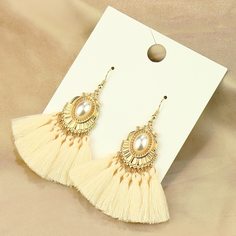 Серьги-подвески с бахромой и искусственным жемчугом Shein