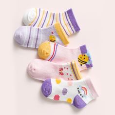 Носки с мультипликационным рисунком для девочек 5 пар Shein