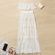 Сетчатый топ и юбка Shein