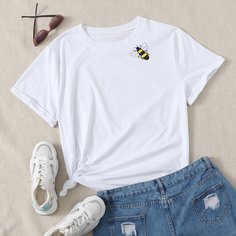 Животный Повседневный Футболка размера плюс Shein