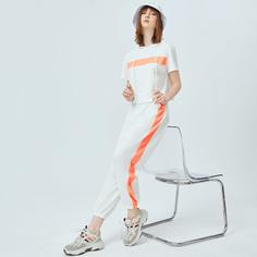 Контрастная футболка на кулиске и джоггеры без пояса Shein