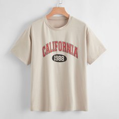 Футболка с текстовым принтом Shein