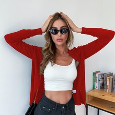 Однотонный кардиган с пуговицами Shein