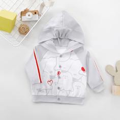 Пальто с капюшоном и мультипликационным принтом для девочек Shein