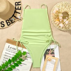 Слитный купальник с завязками по бокам Shein
