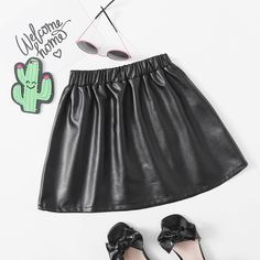 Одноцветный Повседневный Юбки для девочек Shein