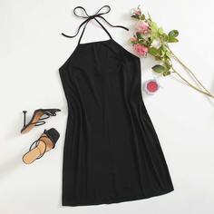 Одноцветный Повседневный Платья размер плюс Shein